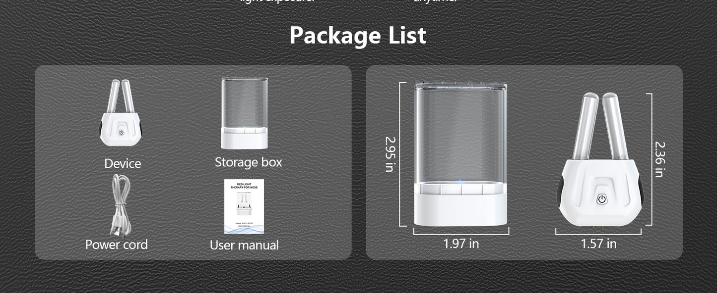 Cordless Red Light Nasal Therapy Device Rhinitis Relief Tool Infrared Nasal Therapy Device for Improving Nasal Ventilation