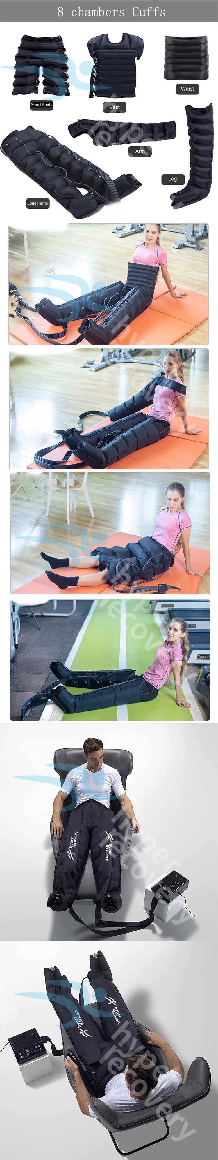 8 chamber Leg massager Air Promote Blood Relaxrehabilitation physiotherapy air compression therapy system recovery boots