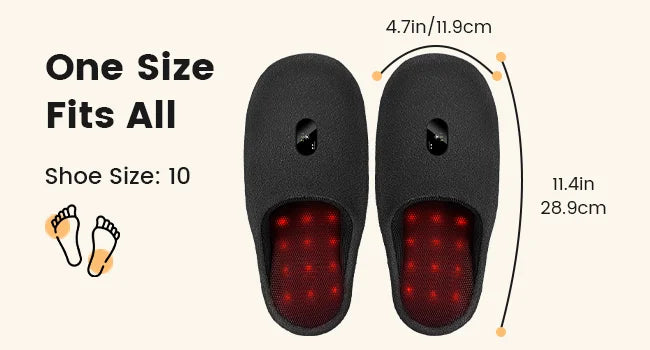 Rechargeable Red Light Slippers Infrared LED Light Therapy for Foot Pain Relief