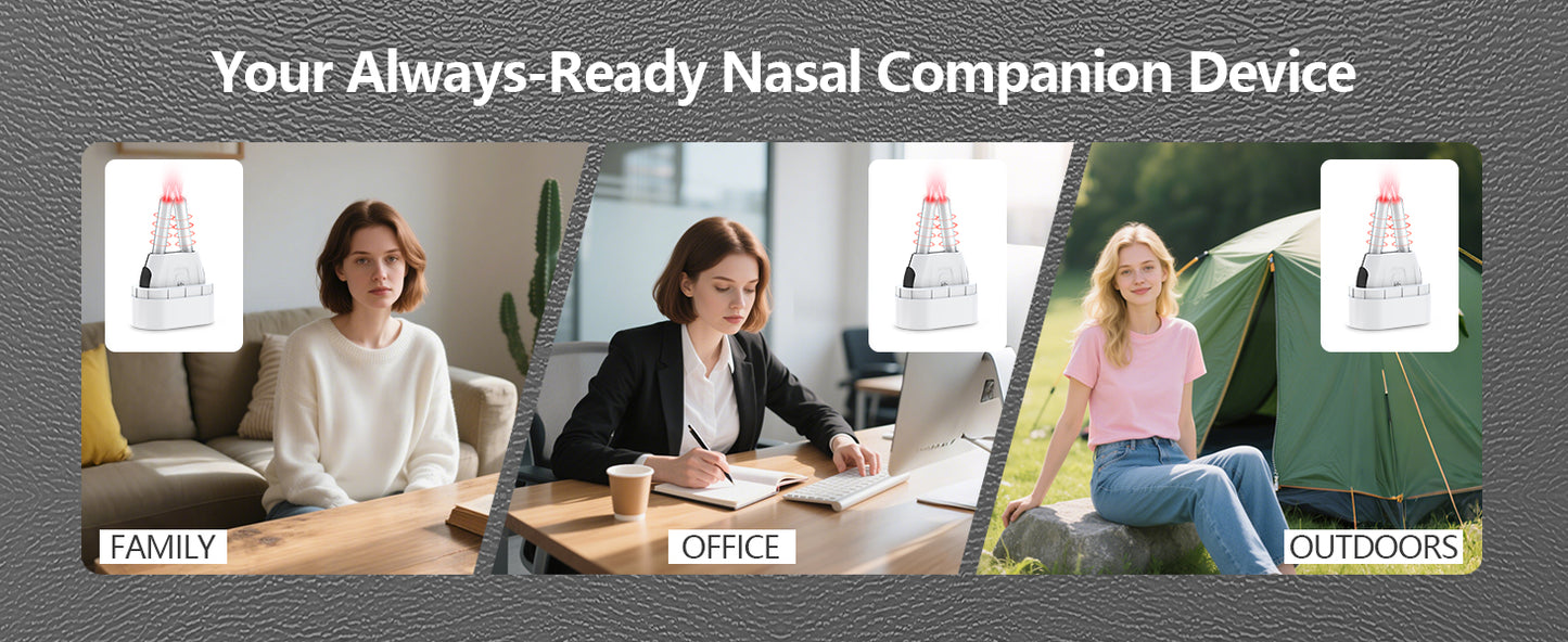 Cordless Red Light Nasal Therapy Device Rhinitis Relief Tool Infrared Nasal Therapy Device for Improving Nasal Ventilation