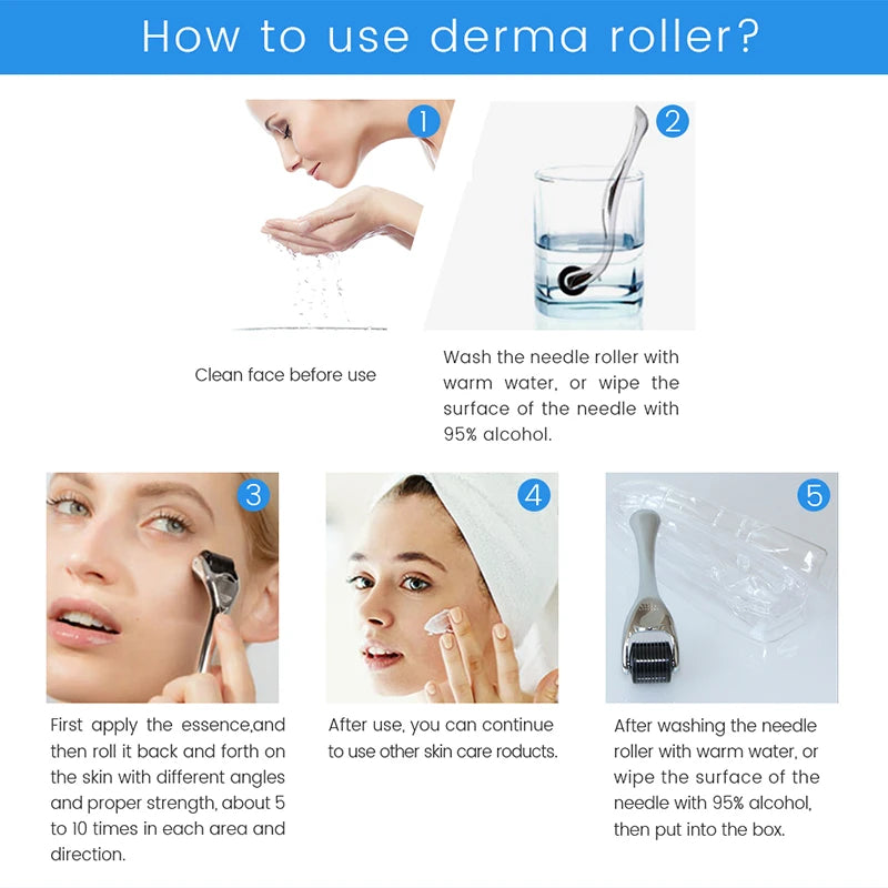 10-in-1 Derma Roller Kit 0.25mm – Microneedling Skin Care Tool