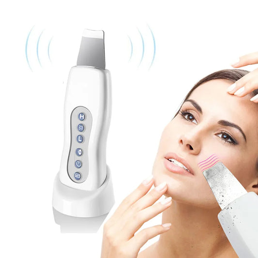 Ultrasonic Skin Scrubber Deep Facial Cleaner Ion Acne Blackhead Remover Peeling Shovel Cleaner Facial Massager Face Lift Machine