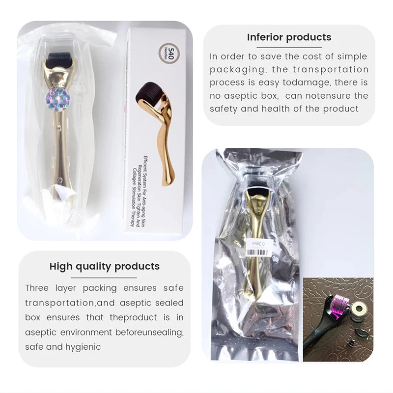 10-in-1 Derma Roller Kit 0.25mm – Microneedling Skin Care Tool