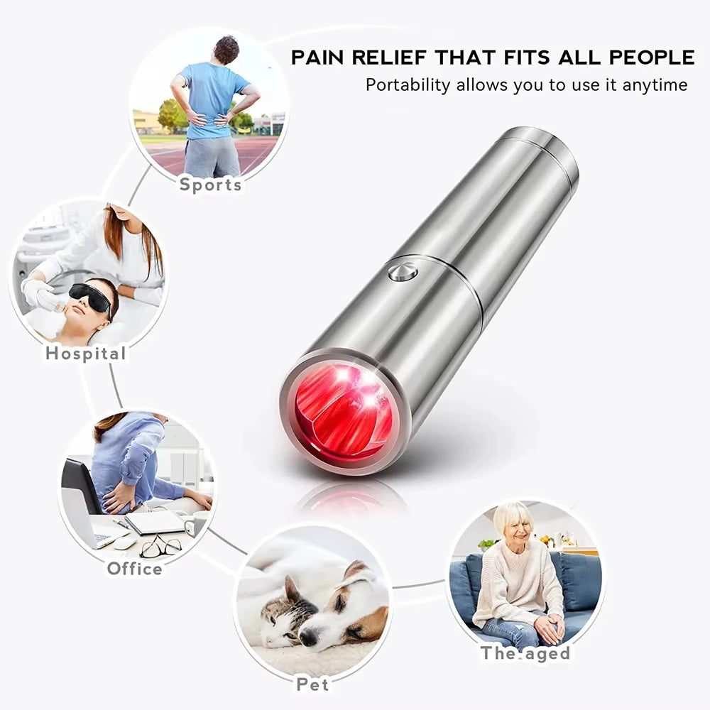 Red light therapy wand for pain relief and anti aging skin care