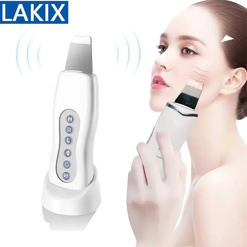 Ultrasonic Skin Scrubber Cleaner Face Cleaning Acne Removal Facial Spa Massager Ultrasound Peeling Clean Machine