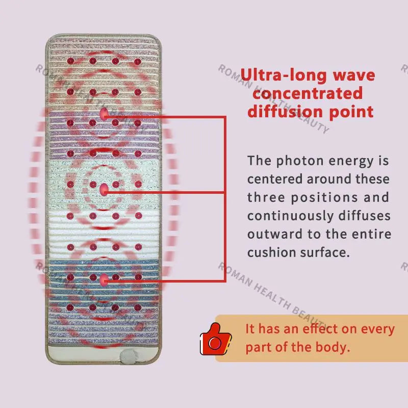 Far Infrared PEMF Heating Pad Photons Massage Natural Bio-Crystal Chakra Ultra-Long Wave Mat Crystal Magnetic Therapy Cushion