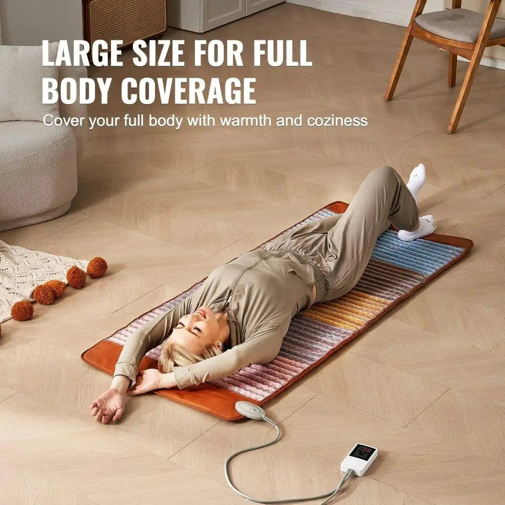 Far Infrared Heating Pad with 5 Natural Crystal and Negative Ion Technology for Wellness and Therapy