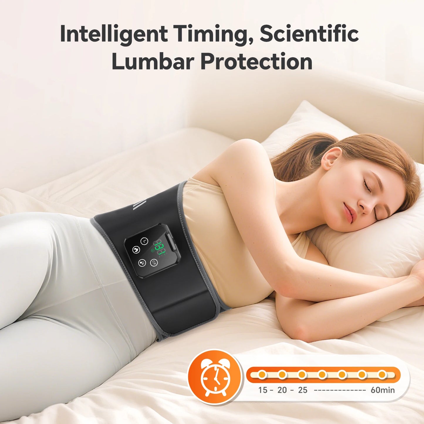 Electric Back Massage Hot Compress Waist Massager with Controller Heating Vibration Airbag Lumbar Support Relaxing Waist