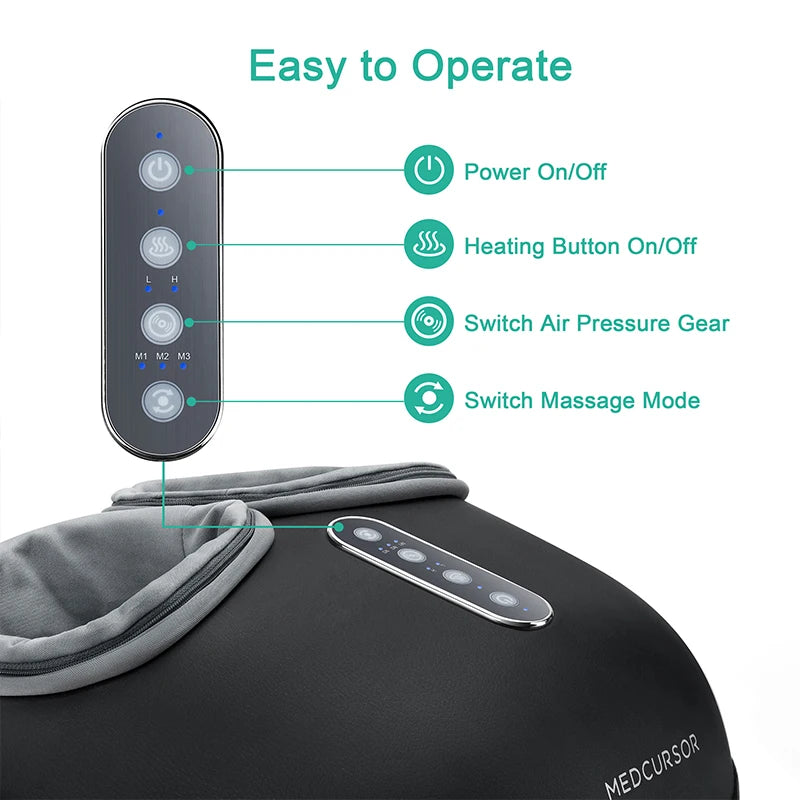 Medcursor Shiatsu Foot Massager Machine with Heat Deep Kneading Therapy Muscle Relaxation Pain Relief Electric Foot Massage