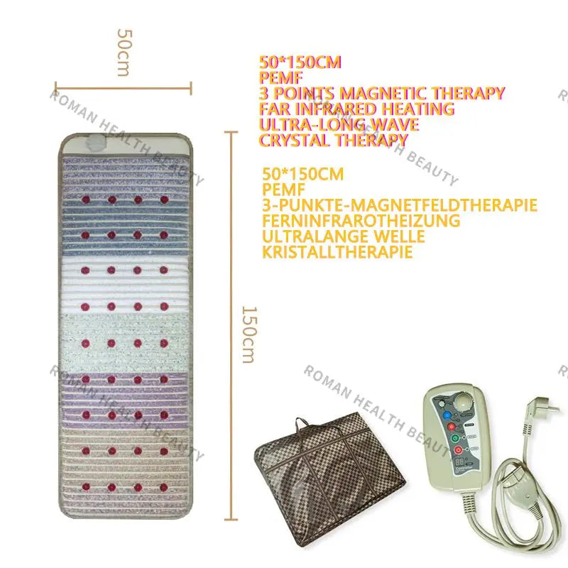 Far Infrared PEMF Heating Pad Photons Massage Natural Bio-Crystal Chakra Ultra-Long Wave Mat Crystal Magnetic Therapy Cushion