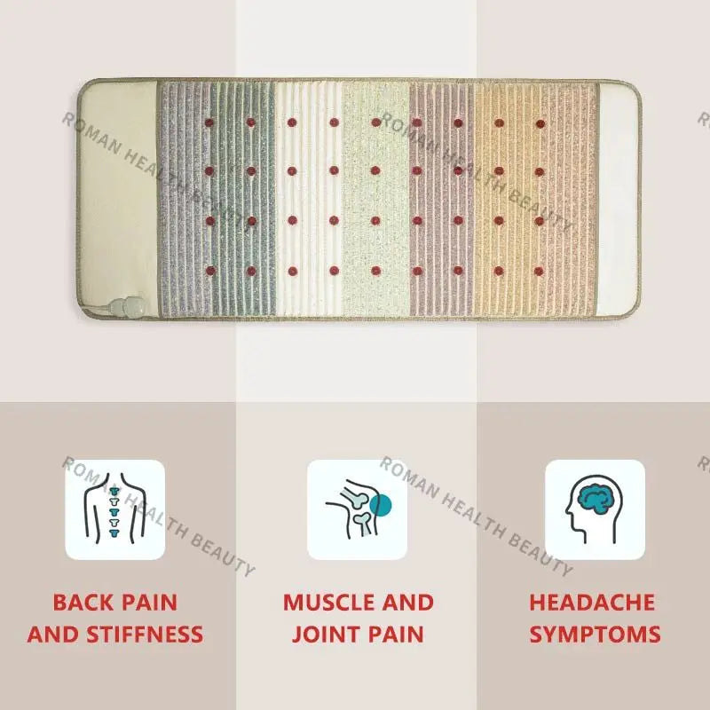 Far Infrared PEMF Heating Pad Photons Massage Natural Bio-Crystal Chakra Ultra-Long Wave Mat Crystal Magnetic Therapy Cushion