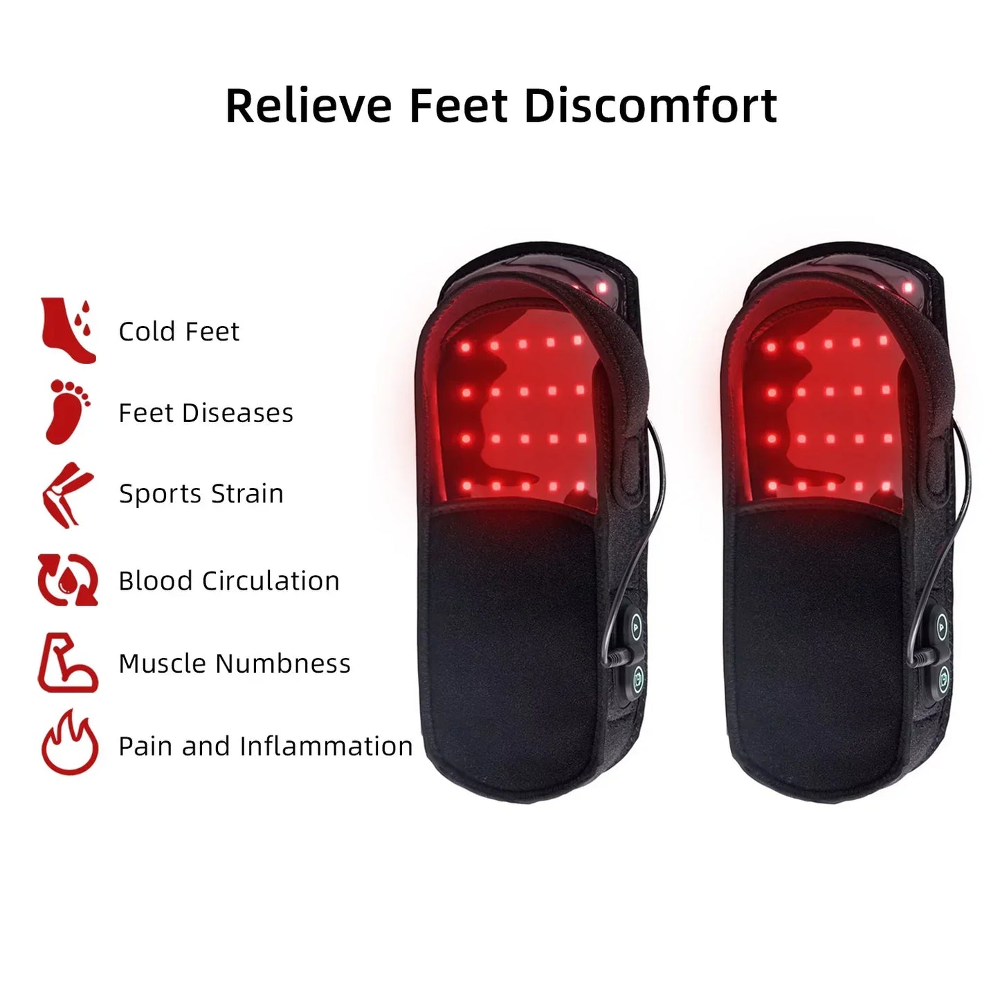 Infrared Red Light Therapy Slippers  - Improve Circulation & Relieve Foot Pain