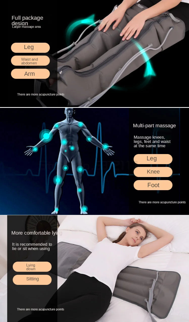 Portable Lymphatic Drainage Massager  Detoxifying Pressotherapy Machine, Air Pressure Therapy for Enhanced Circulation