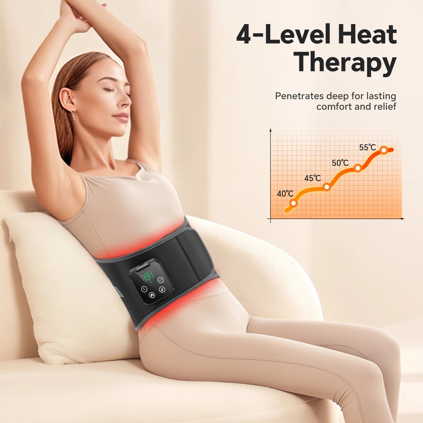 Electric Back Massage Hot Compress Waist Massager with Controller Heating Vibration Airbag Lumbar Support Relaxing Waist
