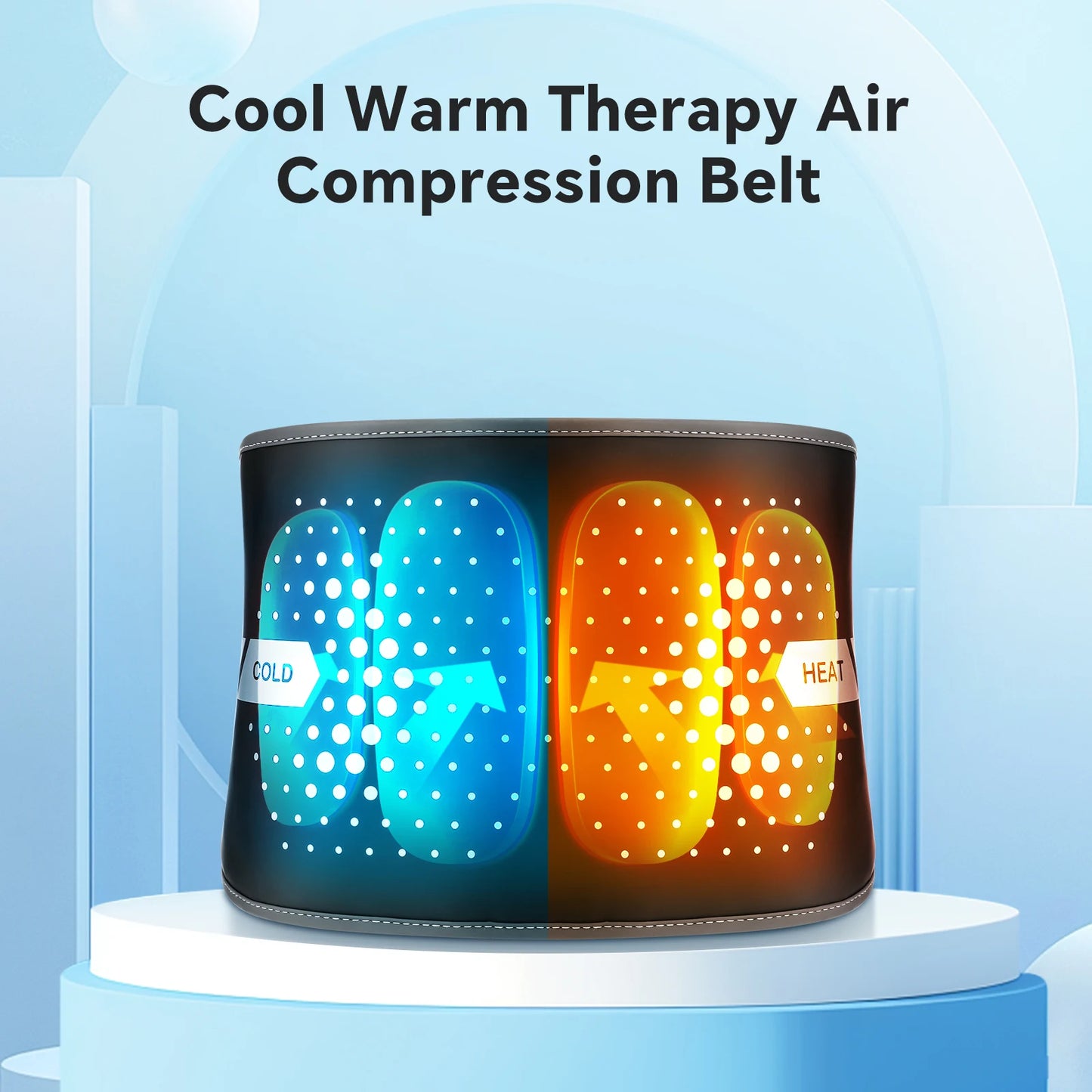 Electric Back Massage Hot Compress Waist Massager with Controller Heating Vibration Airbag Lumbar Support Relaxing Waist