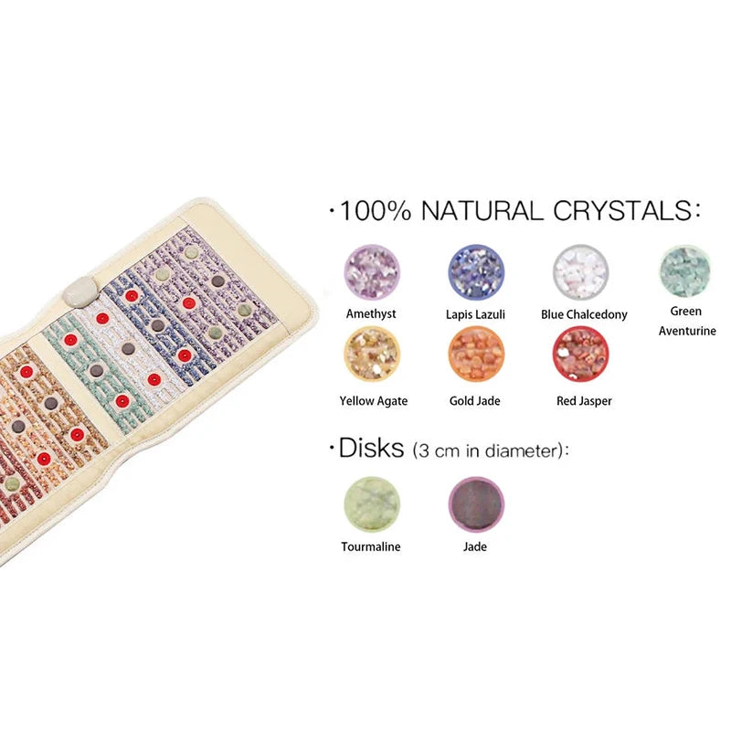 Rainbow Crystal Heating Massage Mat Kristralmate Pulse Magnetic Field Therapy PEMF Photon Red Light Relieves Pain Yoga Mattress
