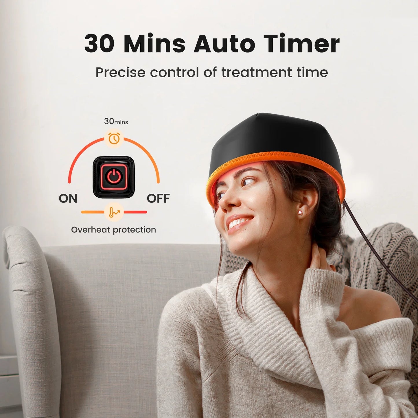 Red light therapy hair growth cap for fuller, thicker hair