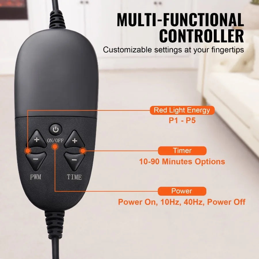 Red Light Therapy Mat for Full Body 1280PCS 3Chip LED Light Therapy Pad Controller 10 40Hz Pulse 1090 Min Timer 660nm Red 850n