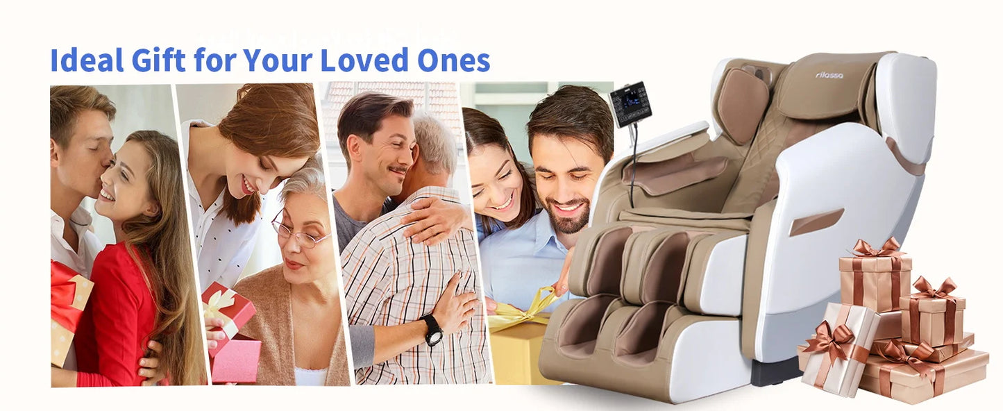 Full Body Zero Gravity Massage Chair Shiatsu Massage Recliner with Dual-core S Track Heating Therapy Foot Roller for Pain Relief