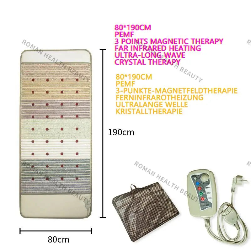 Far Infrared PEMF Heating Pad Photons Massage Natural Bio-Crystal Chakra Ultra-Long Wave Mat Crystal Magnetic Therapy Cushion