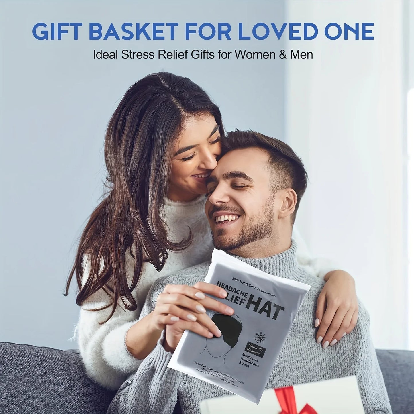 Migraine-Ice-Head-Wrap,Headache-Relief-Hat for Migraine with Cold & Hot Therapy,Flexible Ice Head Wrap for Puffy Eyes,Cold Comp