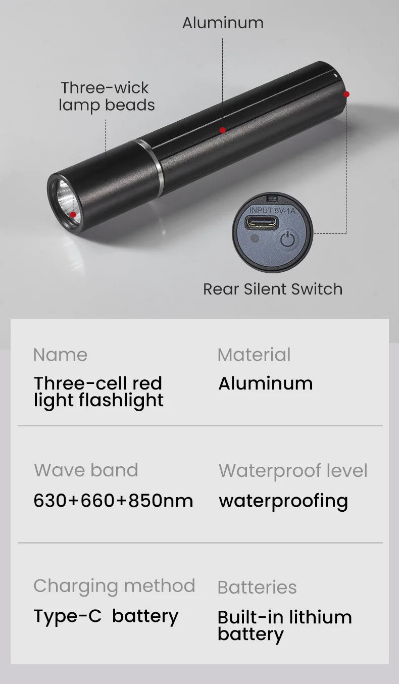 Infrared light therapy ,  Lámpara médica portátil Cold Pain Treatment, Infrared Light Therapy Wand for Hair,  Feet, Full body