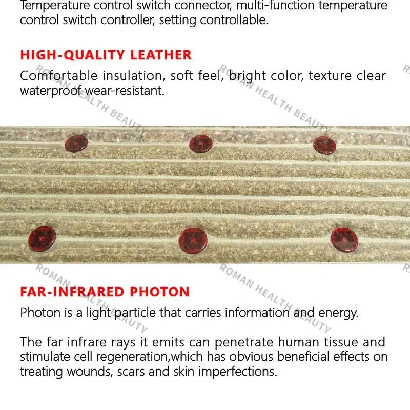 Far Infrared PEMF Heating Pad Photons Massage Natural Bio-Crystal Chakra Ultra-Long Wave Mat Crystal Magnetic Therapy Cushion