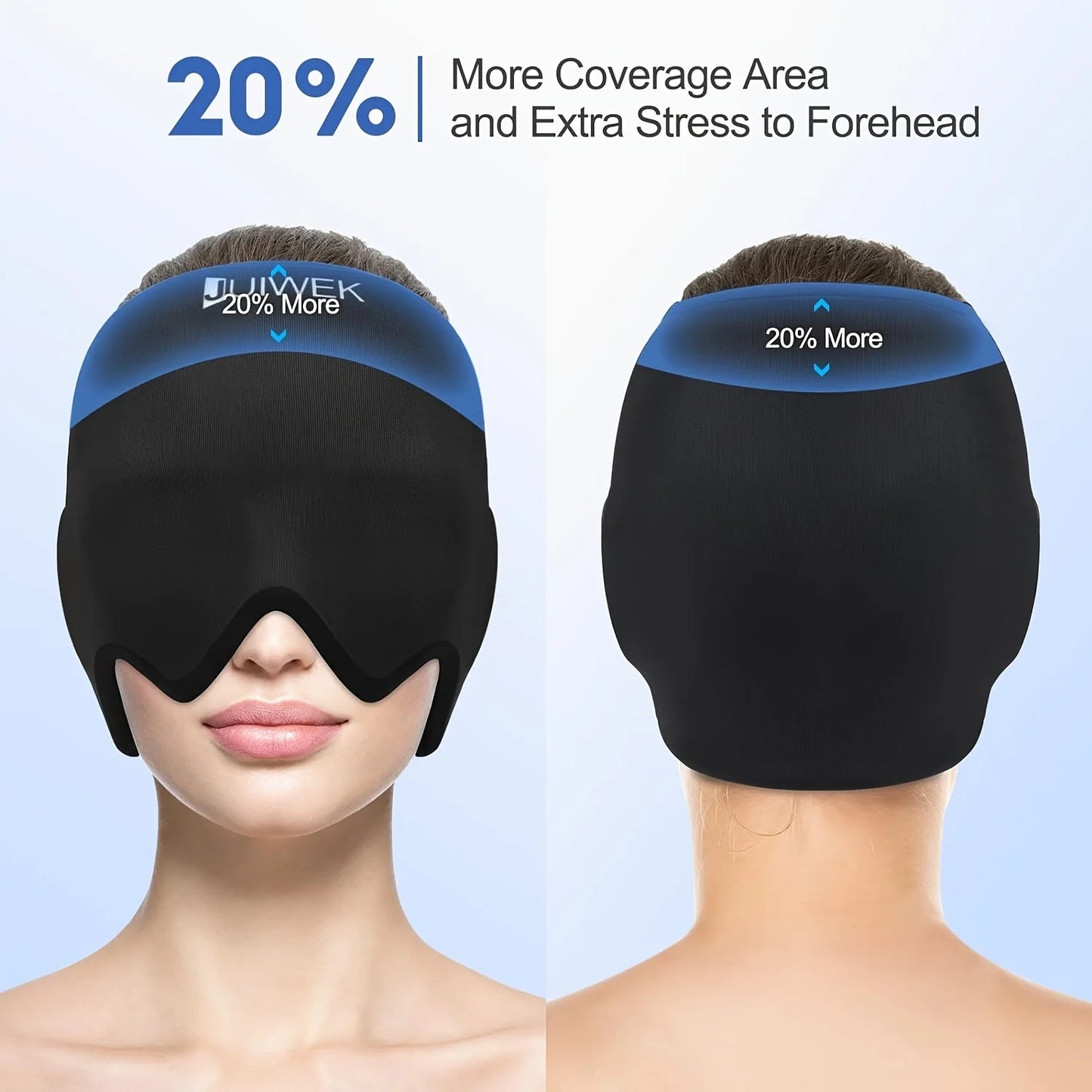 Migraine-Ice-Head-Wrap,Headache-Relief-Hat for Migraine with Cold & Hot Therapy,Flexible Ice Head Wrap for Puffy Eyes,Cold Comp