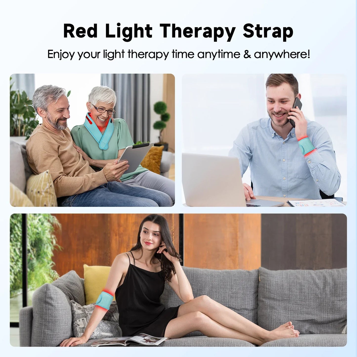Red Light Therapy Infrared Therapy Lifting Firming Skin Chin Neck Home Use Neck Heating Belt Therapy Neck Pain Relief Wrap 660NM