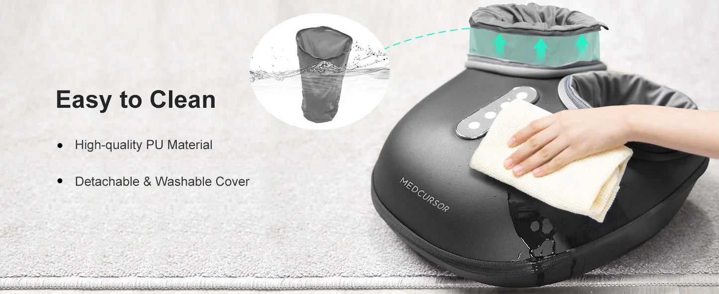 Medcursor Shiatsu Foot Massager Machine with Heat Deep Kneading Therapy Muscle Relaxation Pain Relief Electric Foot Massage