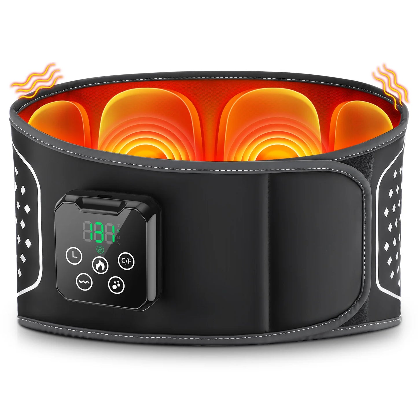 Electric Back Massage Hot Compress Waist Massager with Controller Heating Vibration Airbag Lumbar Support Relaxing Waist