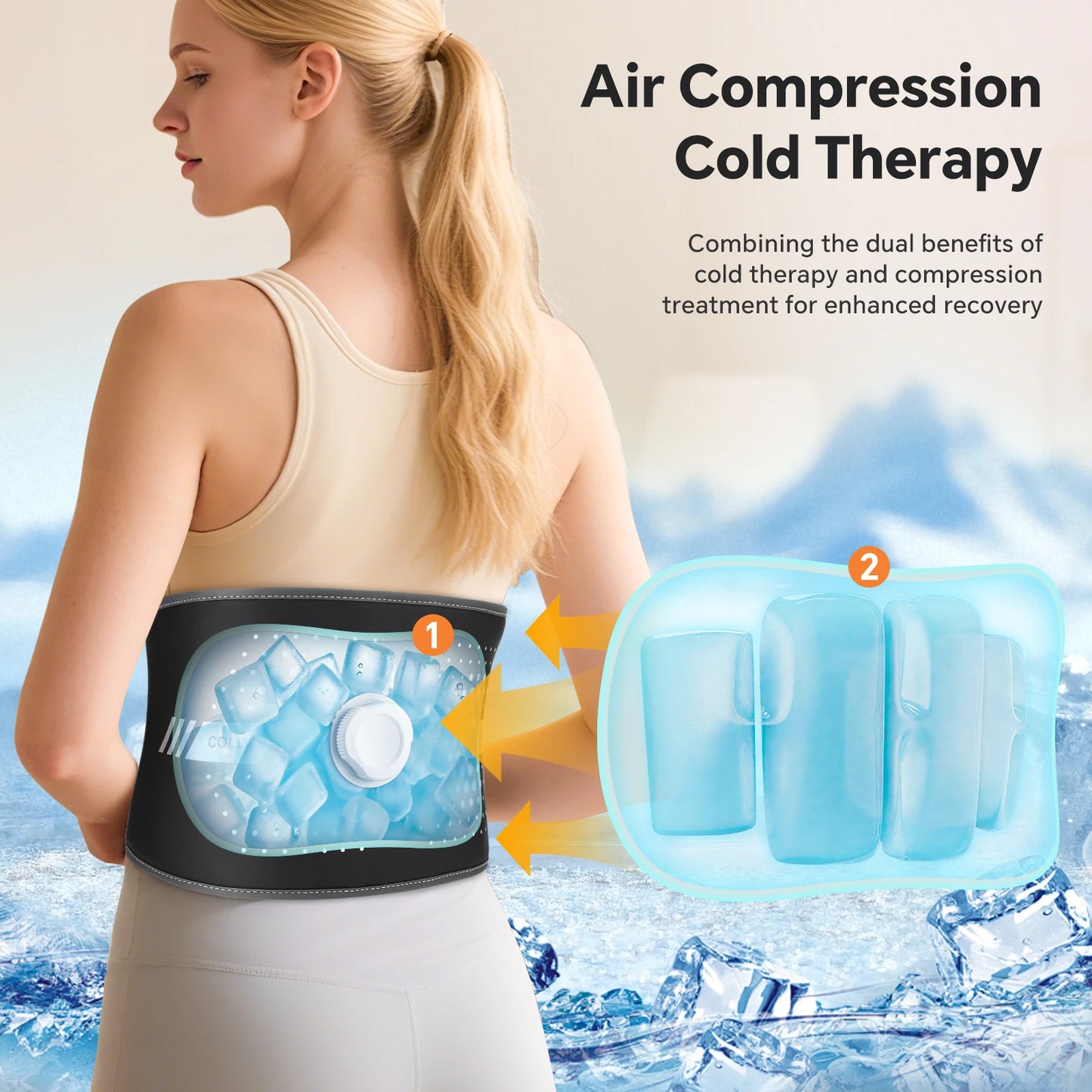 Electric Back Massage Hot Compress Waist Massager with Controller Heating Vibration Airbag Lumbar Support Relaxing Waist