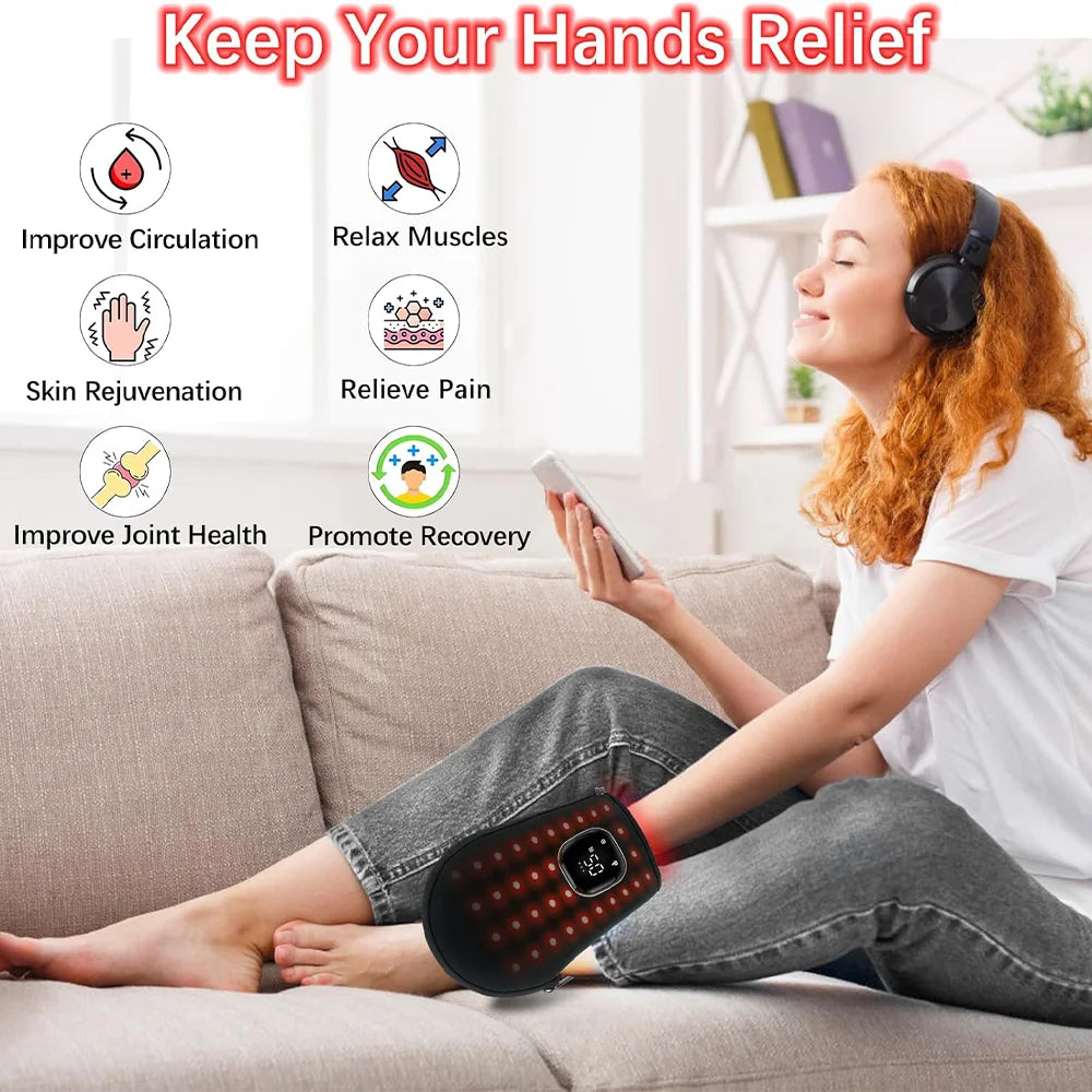 Red light therapy glove for hand pain relief and joint support