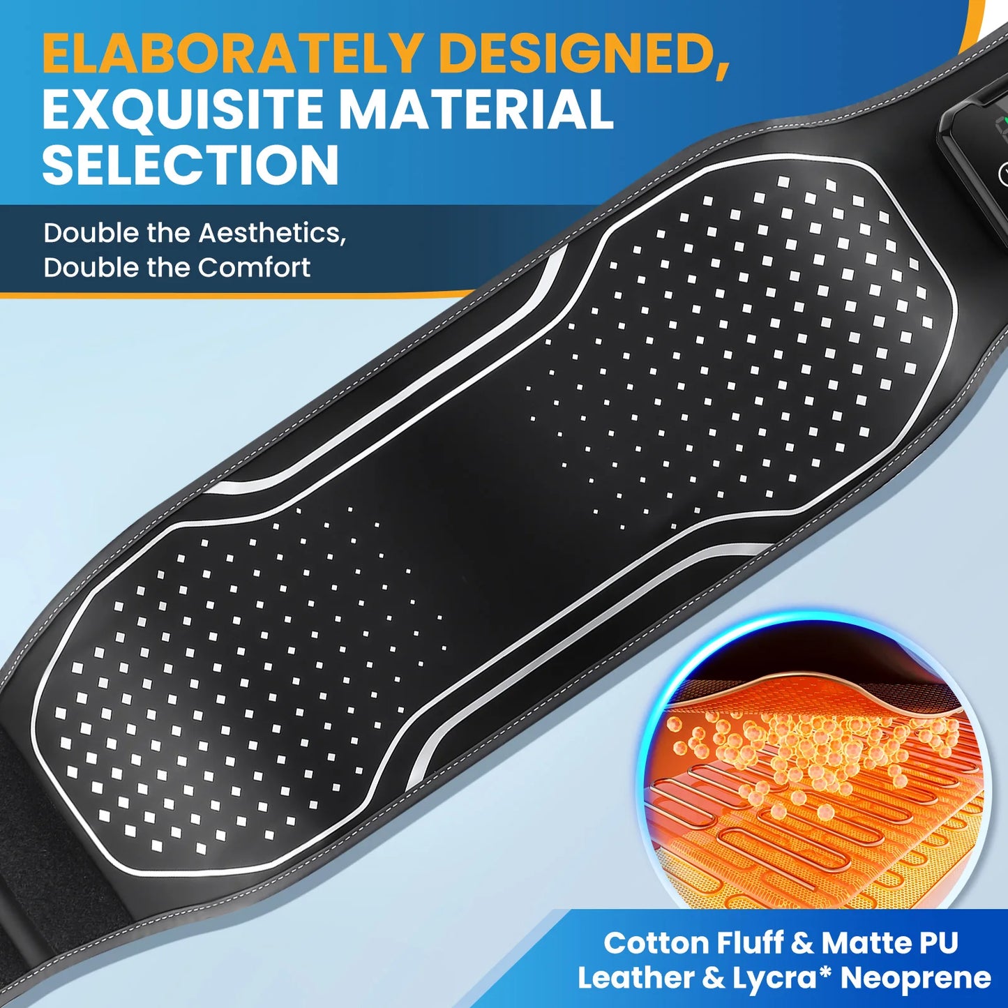 Electric Back Massage Hot Compress Waist Massager with Controller Heating Vibration Airbag Lumbar Support Relaxing Waist