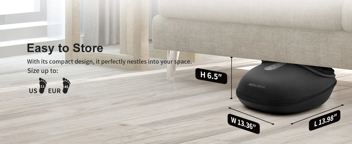 Medcursor Shiatsu Foot Massager Machine with Heat Deep Kneading Therapy Muscle Relaxation Pain Relief Electric Foot Massage