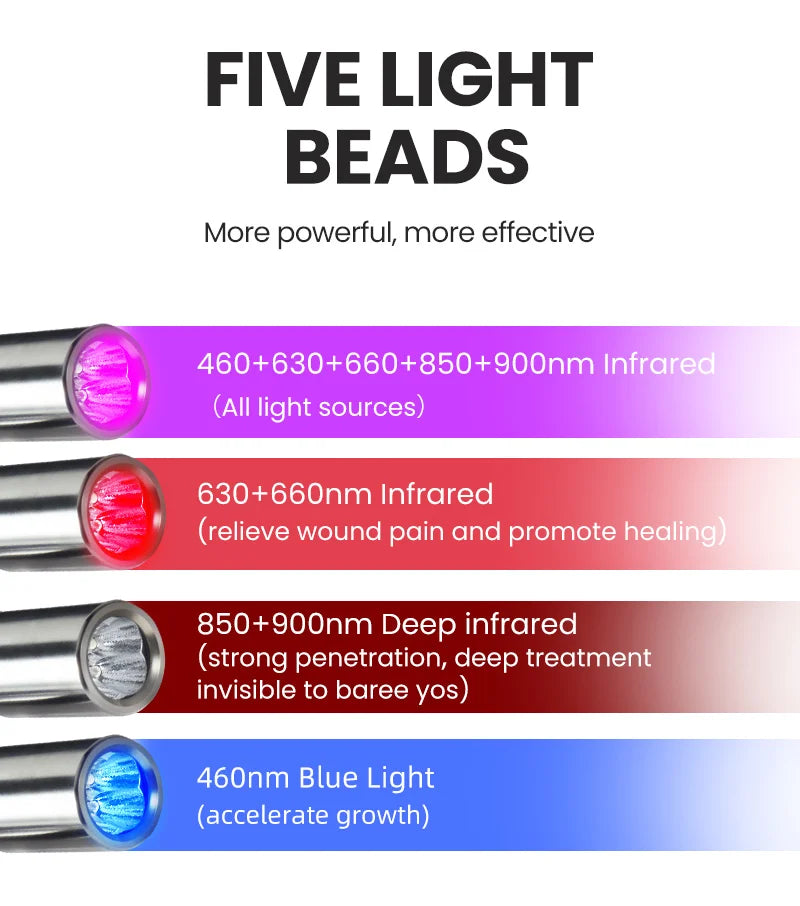 Infrared light therapy ,  Lámpara médica portátil Cold Pain Treatment, Infrared Light Therapy Wand for Hair,  Feet, Full body