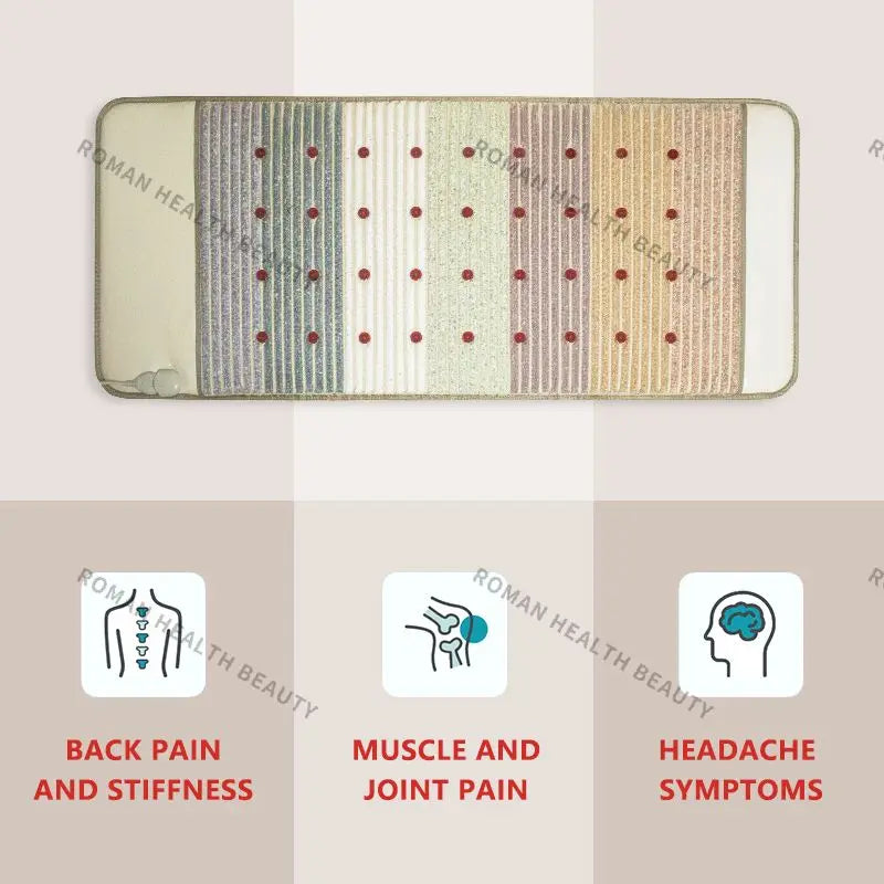 Far Infrared PEMF Heating Pad Photons Massage Natural Bio-Crystal Chakra Ultra-Long Wave Mat Crystal Magnetic Therapy Cushion