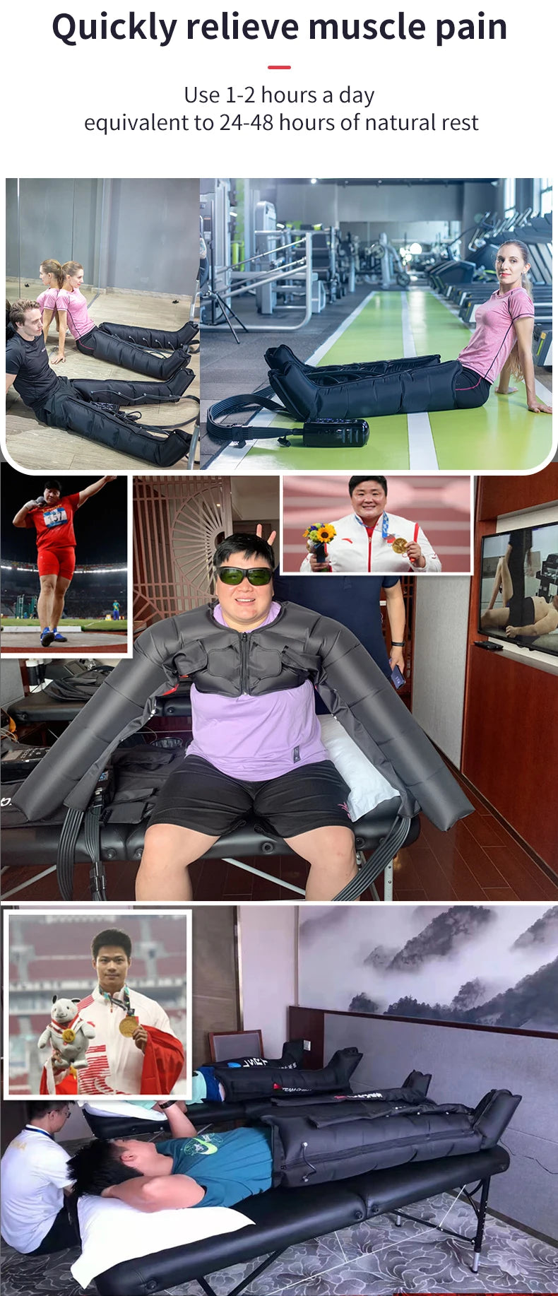 Pressotherapy Air Compression Foot Muscle Massager Leg Recovery Boots lymphatic drainage machine  Relax Physiotherapy 8Cavity