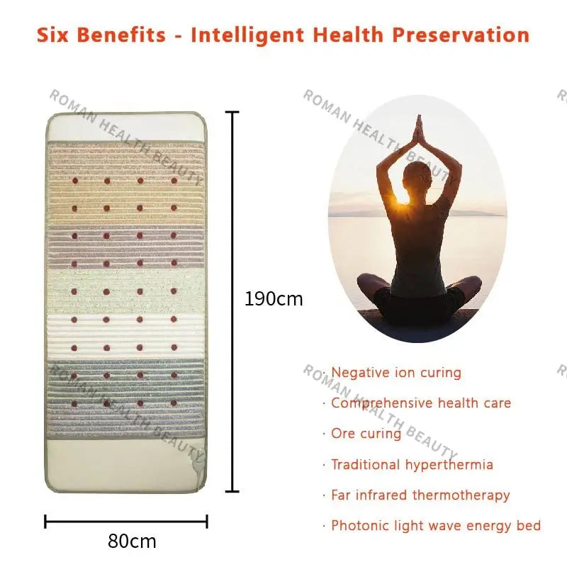 Far Infrared PEMF Heating Pad Photons Massage Natural Bio-Crystal Chakra Ultra-Long Wave Mat Crystal Magnetic Therapy Cushion
