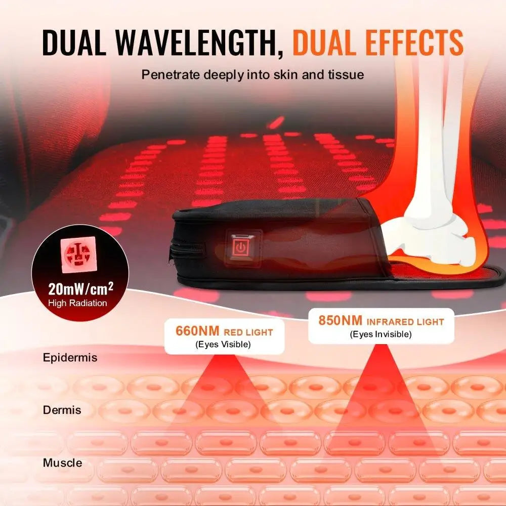 Red Light Therapy Slipper 660nm 850nm 120 LEDs for foot