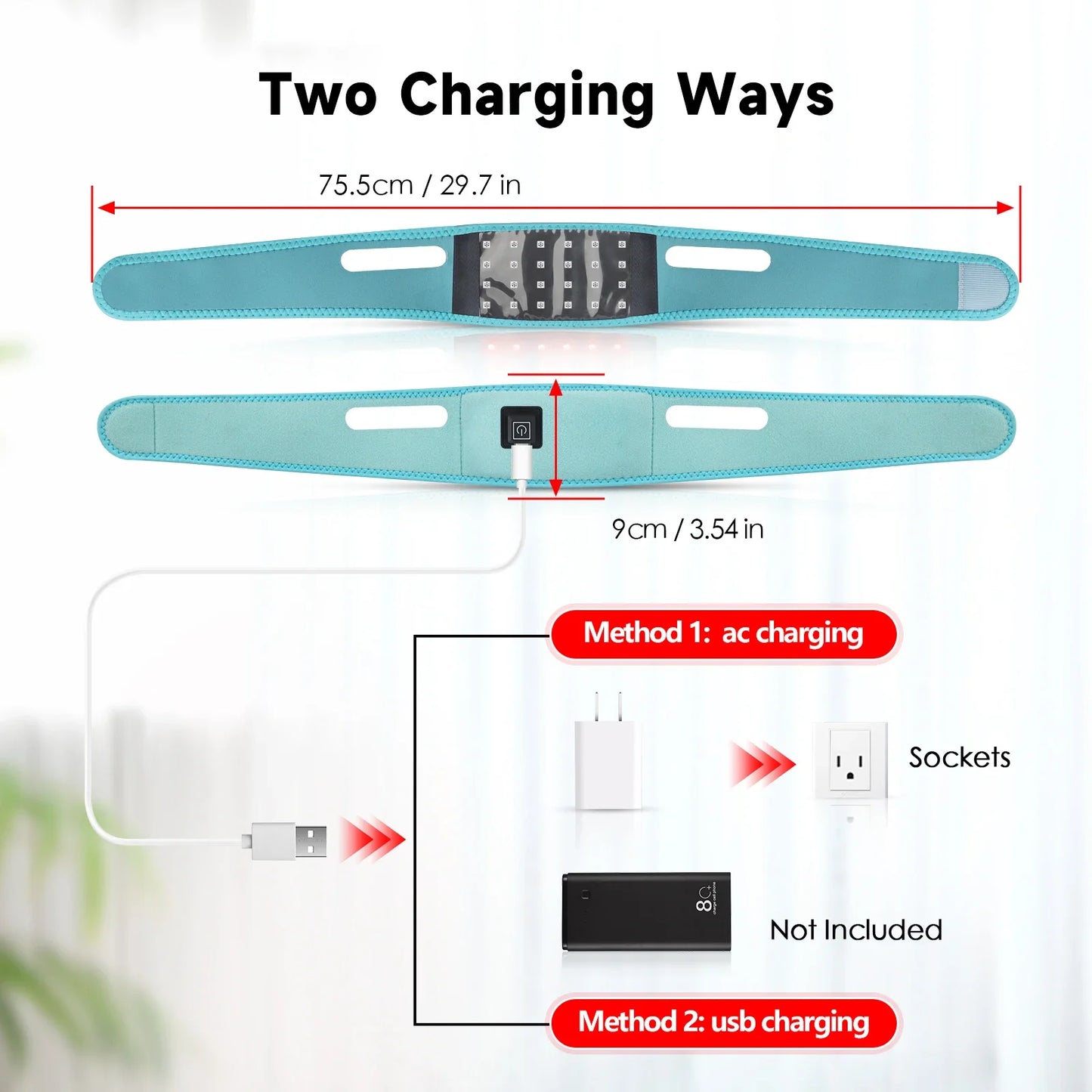 Red Light Therapy Infrared Therapy Lifting Firming Skin Chin Neck Home Use Neck Heating Belt Therapy Neck Pain Relief Wrap 660NM