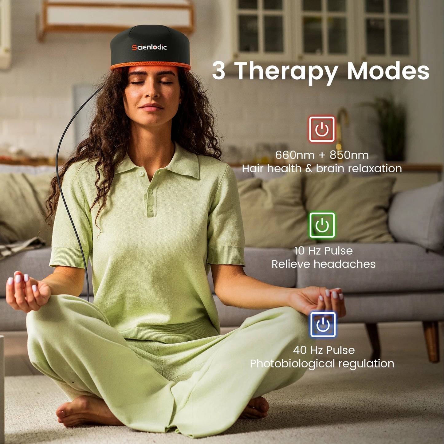 Red light therapy hair growth cap for fuller, thicker hair