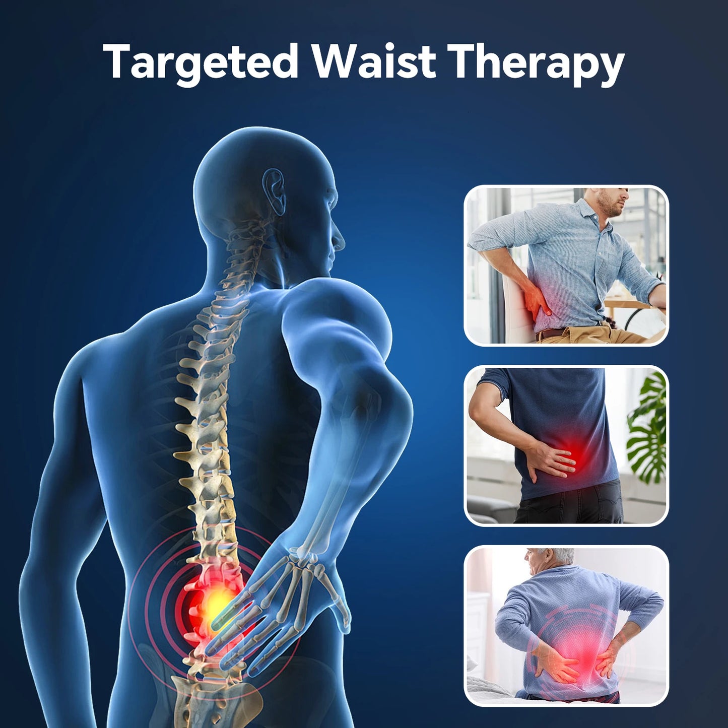 Electric Back Massage Hot Compress Waist Massager with Controller Heating Vibration Airbag Lumbar Support Relaxing Waist