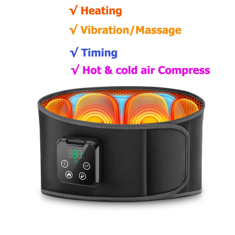 Electric Back Massage Hot Compress Waist Massager with Controller Heating Vibration Airbag Lumbar Support Relaxing Waist