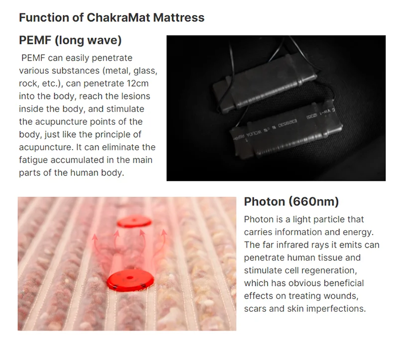 Rainbow Crystal Heating Massage Mat Kristralmate Pulse Magnetic Field Therapy PEMF Photon Red Light Relieves Pain Yoga Mattress