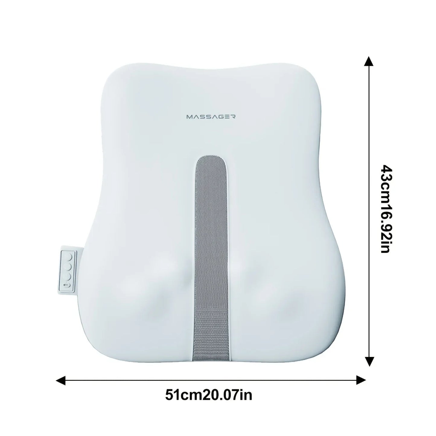 Electric Back Massager with Heat Portable Massage Cushion Cervical Waist Support Deep Tissue Kneading Shiatsu Rechargeable Use