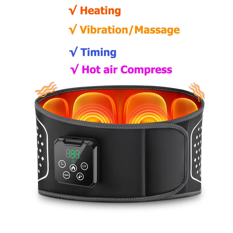 Electric Back Massage Hot Compress Waist Massager with Controller Heating Vibration Airbag Lumbar Support Relaxing Waist