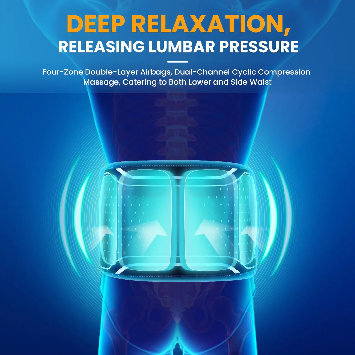 Electric Back Massage Hot Compress Waist Massager with Controller Heating Vibration Airbag Lumbar Support Relaxing Waist