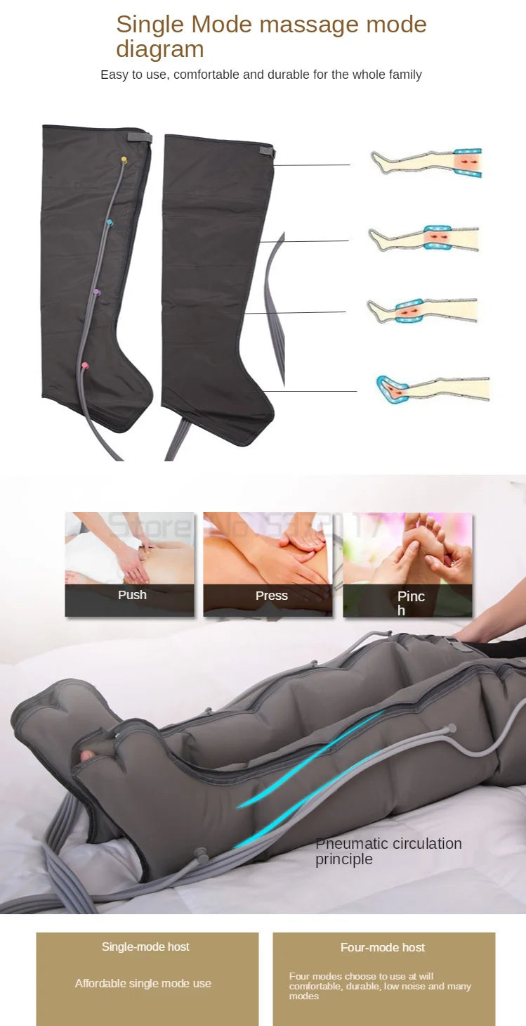 Portable Lymphatic Drainage Massager  Detoxifying Pressotherapy Machine, Air Pressure Therapy for Enhanced Circulation
