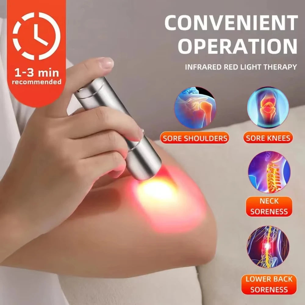 Red light therapy wand for pain relief and anti aging skin care